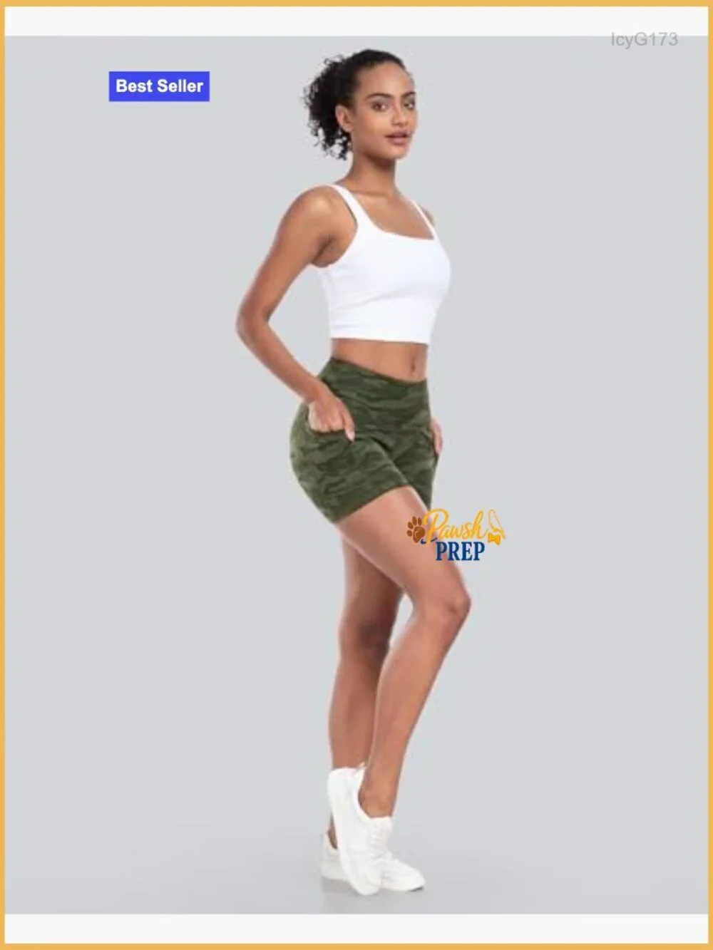 High Waist Biker Yoga Shorts with Pockets 5 Inch Workout Spandex Athletic